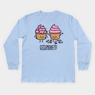 Gesundheit! Bless you sneezing cupcakes sprinkles Kids Long Sleeve T-Shirt